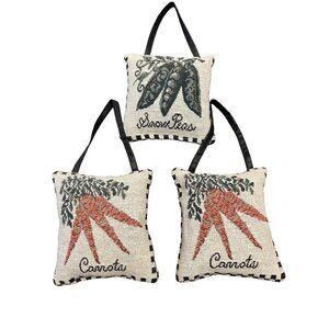 Vintage-Style Vegetable-Themed Decorative Pillow Trio